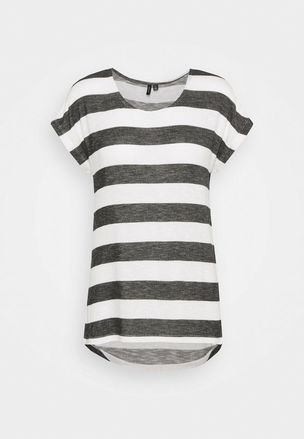Vero Moda Tall VMWIDE STRIPE - Print T-shirt - snow white/black