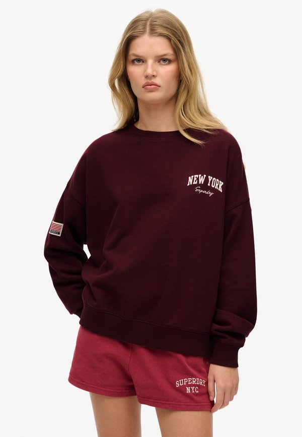 Superdry & Co SUPERDRY ATHLETIC ESSENTIALS RELAXED CREW  - Sweatshirt - port red