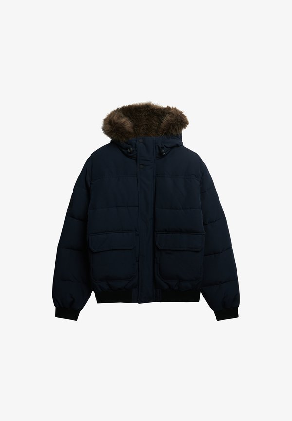 Superdry & Co SUPERDRY EVEREST HOODED PUFFER BOMBER JACKET.. - Winter jacket - nordic chrome navy