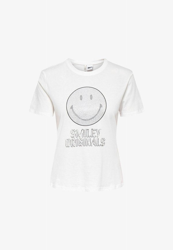 ONLY ONLSMILEY - Print T-shirt - bright white