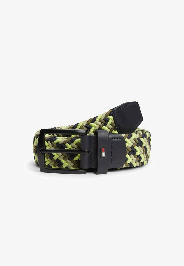 Tommy Hilfiger DENTON BRAIDED ELASTIC BELT - Braided belt - lime zing
