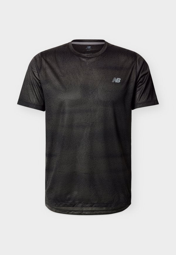 New Balance ATHLETICS - Sports T-shirt - black/castlerock/slate grey