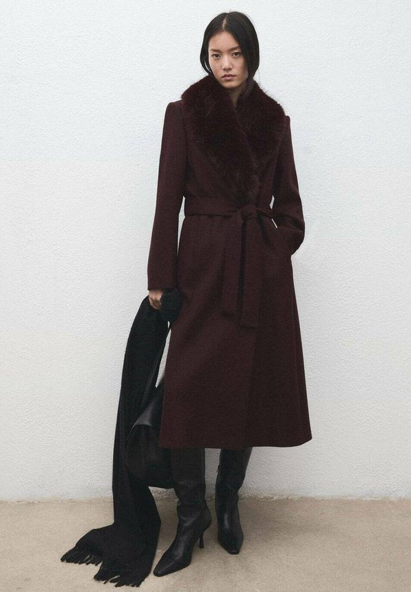 Mango Classic coat - dark brown