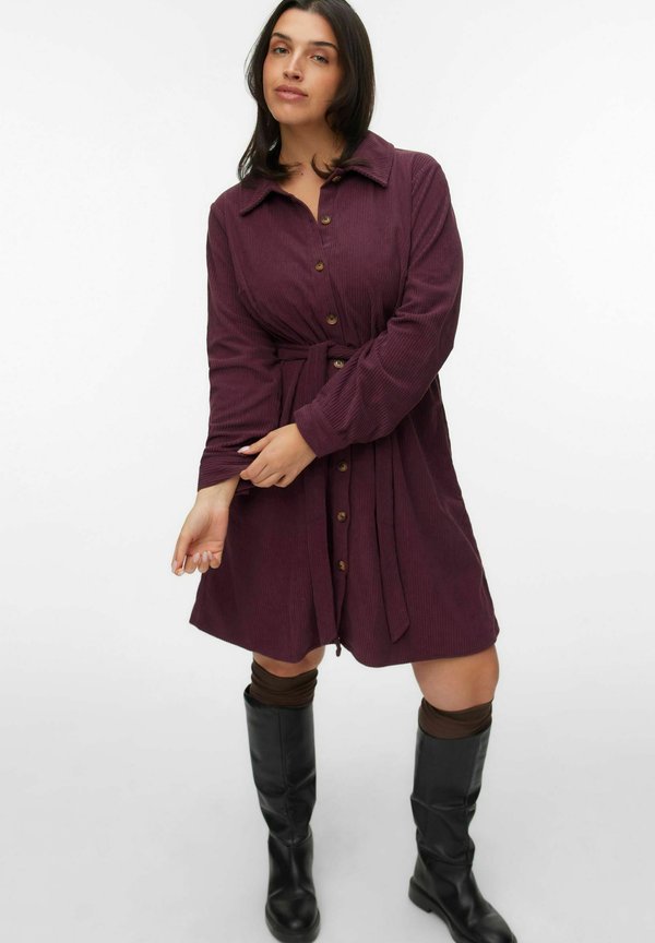 Vero Moda Curve VMCCLEO Short - Shirt dress - winetasting