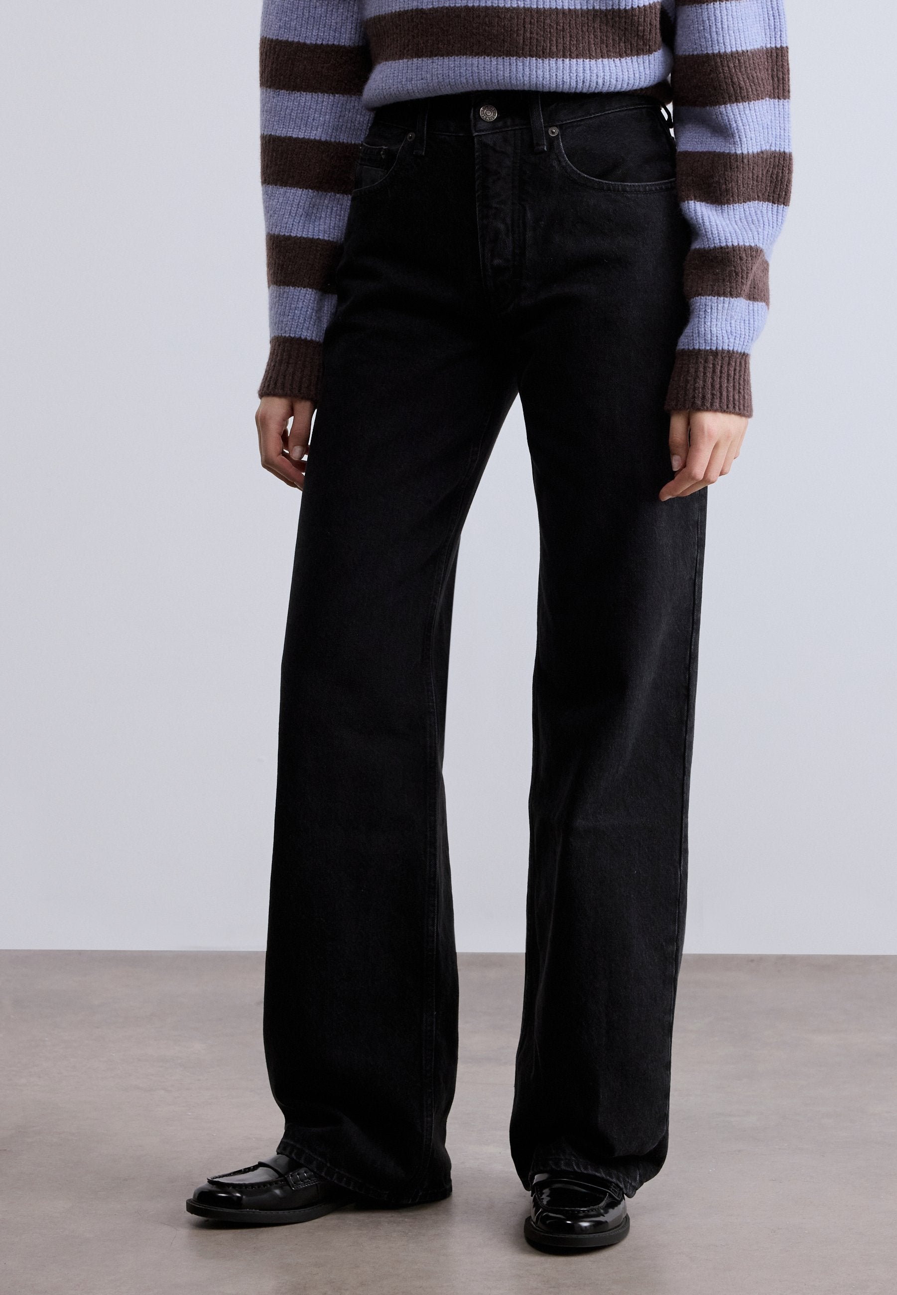 Tommy Jeans MIA MID RISE RELAXED STRAIGHT LEG BLACK JEANS