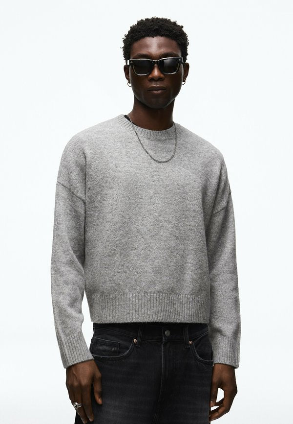 Bershka BOXY ROUND NECK - SWEATER - Jumper - grey
