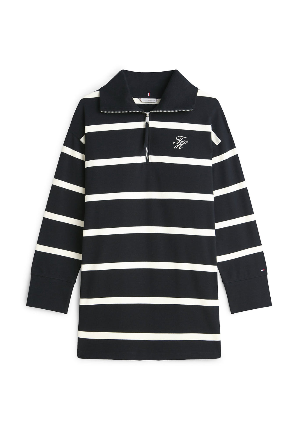 HALF-ZIP RELAXED MINI SWEATSHIRT DRESS Media 1