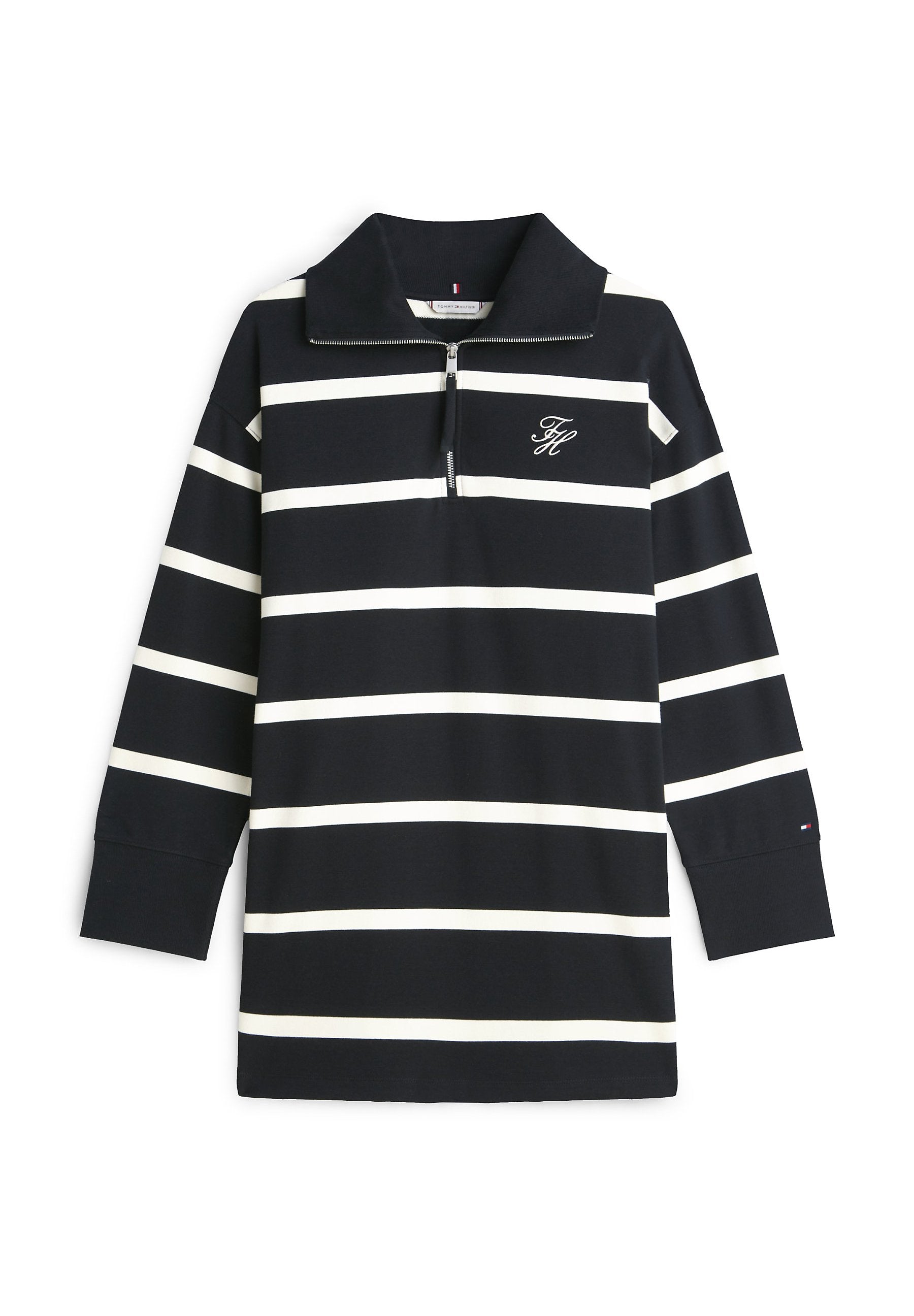 HALF-ZIP RELAXED MINI SWEATSHIRT DRESS Media 1