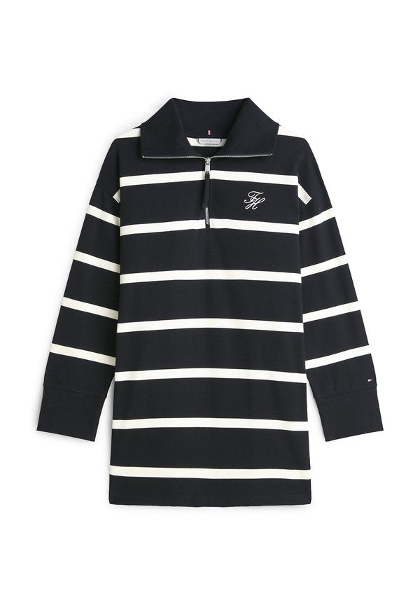 Tommy Hilfiger HALF-ZIP RELAXED MINI SWEATSHIRT DRESS