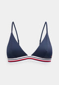 Tommy Hilfiger GLOBAL STRIPE TRIANGLE BIKINI TOP - Bikini top - dark night navy