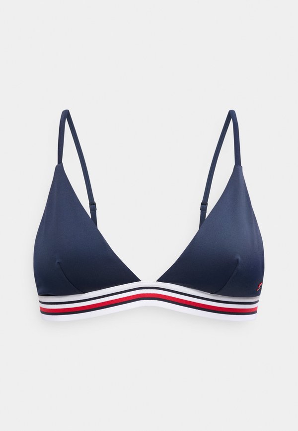 Tommy Hilfiger GLOBAL STRIPE TRIANGLE BIKINI TOP - Bikini top - dark night navy