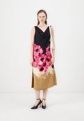 DKNY PLACED PRINT DRAPE FLARE MAXI