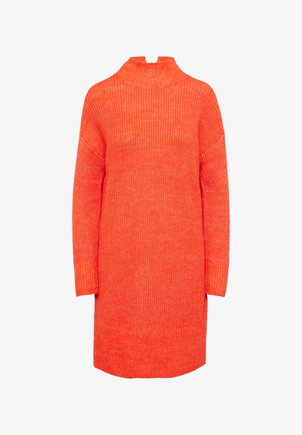 s.Oliver MIT ROLLKRAGEN UND ÜBERSCHNITTENEN SCHULTERN - Jumper dress - orange