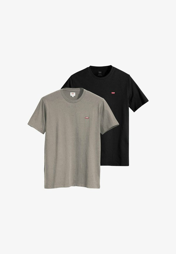 Levi's® 2 PACK - Basic T-shirt - schwarz/khaki