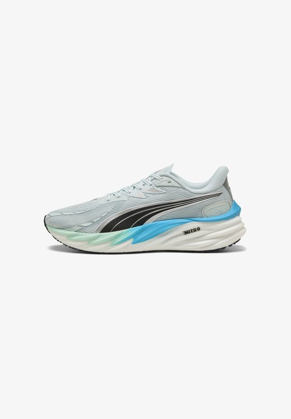 Puma VELOCITY NITRO 4 - Road running shoes - sea glass-speed blue