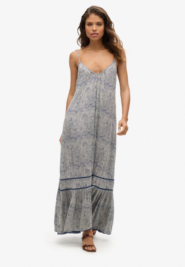 Superdry & Co LONG BEACH - Maxi dress - maze print navy