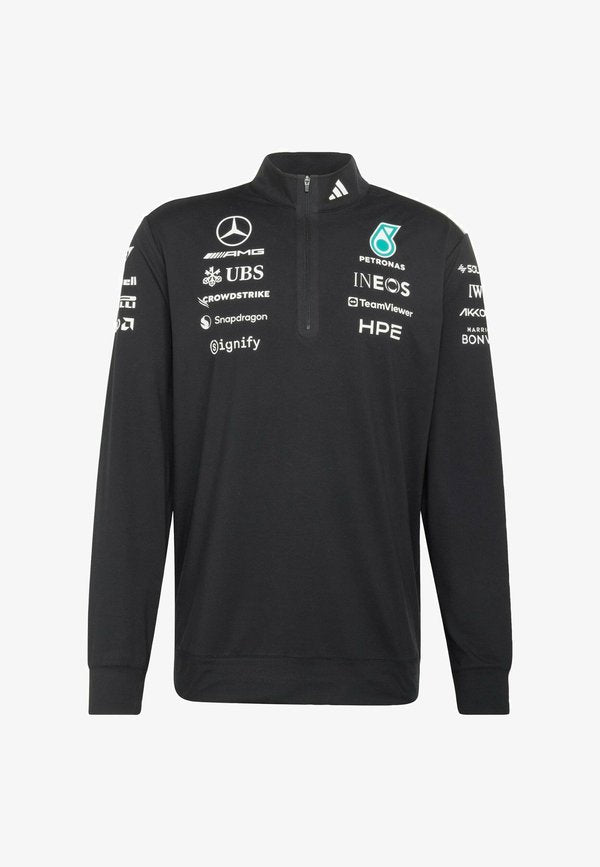 adidas Performance MERCEDES - AMG PETRONAS FORMULA 1 TEAM ENGINEERS QUARTER ZIP - Long sleeved top - black