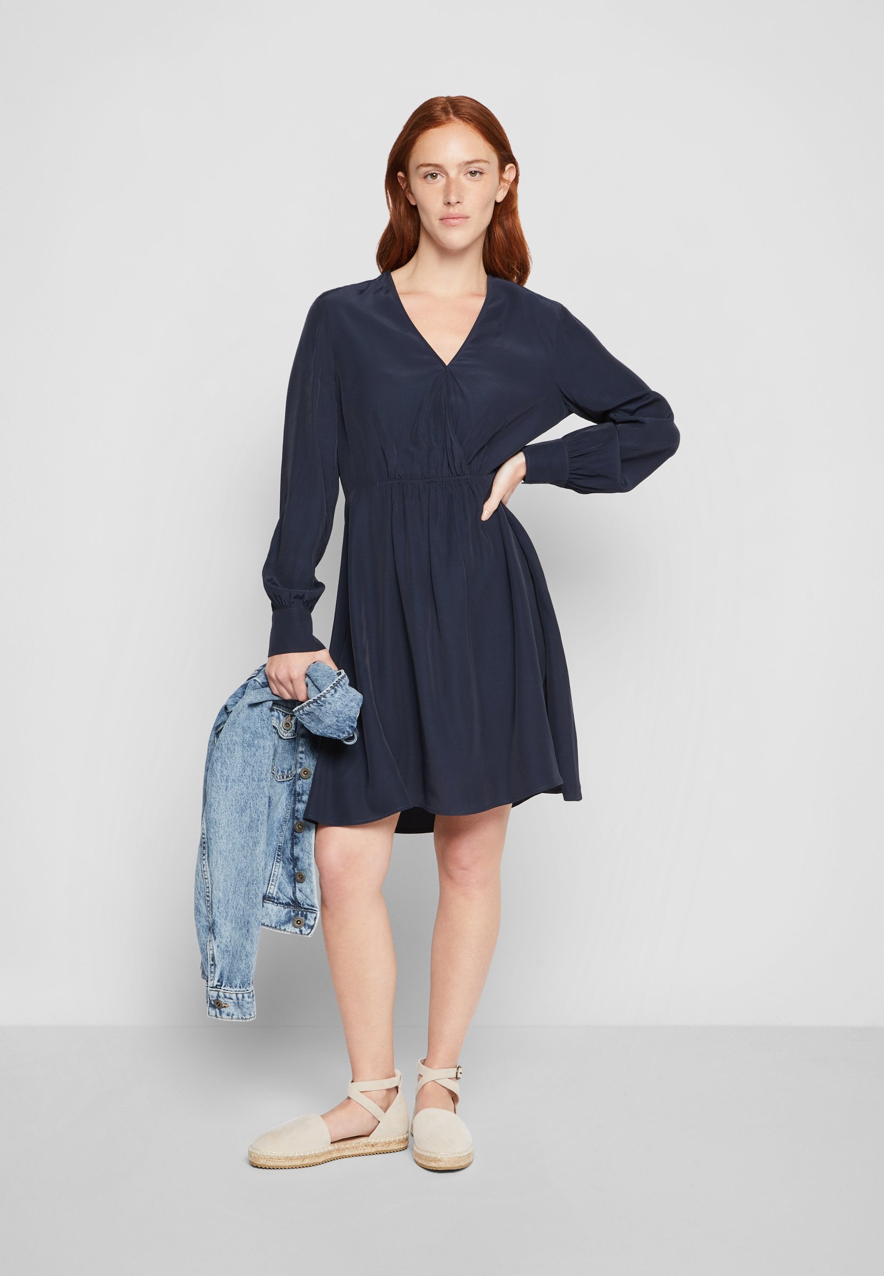 Marc O'Polo DRESS FEMININE SHAPED WRAP OPTIC LONG SLEEVES