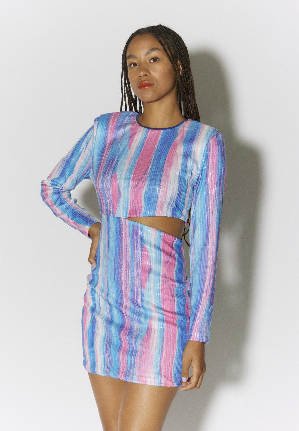 SOMETHINGNEW SEQUIN MINI DRESS
