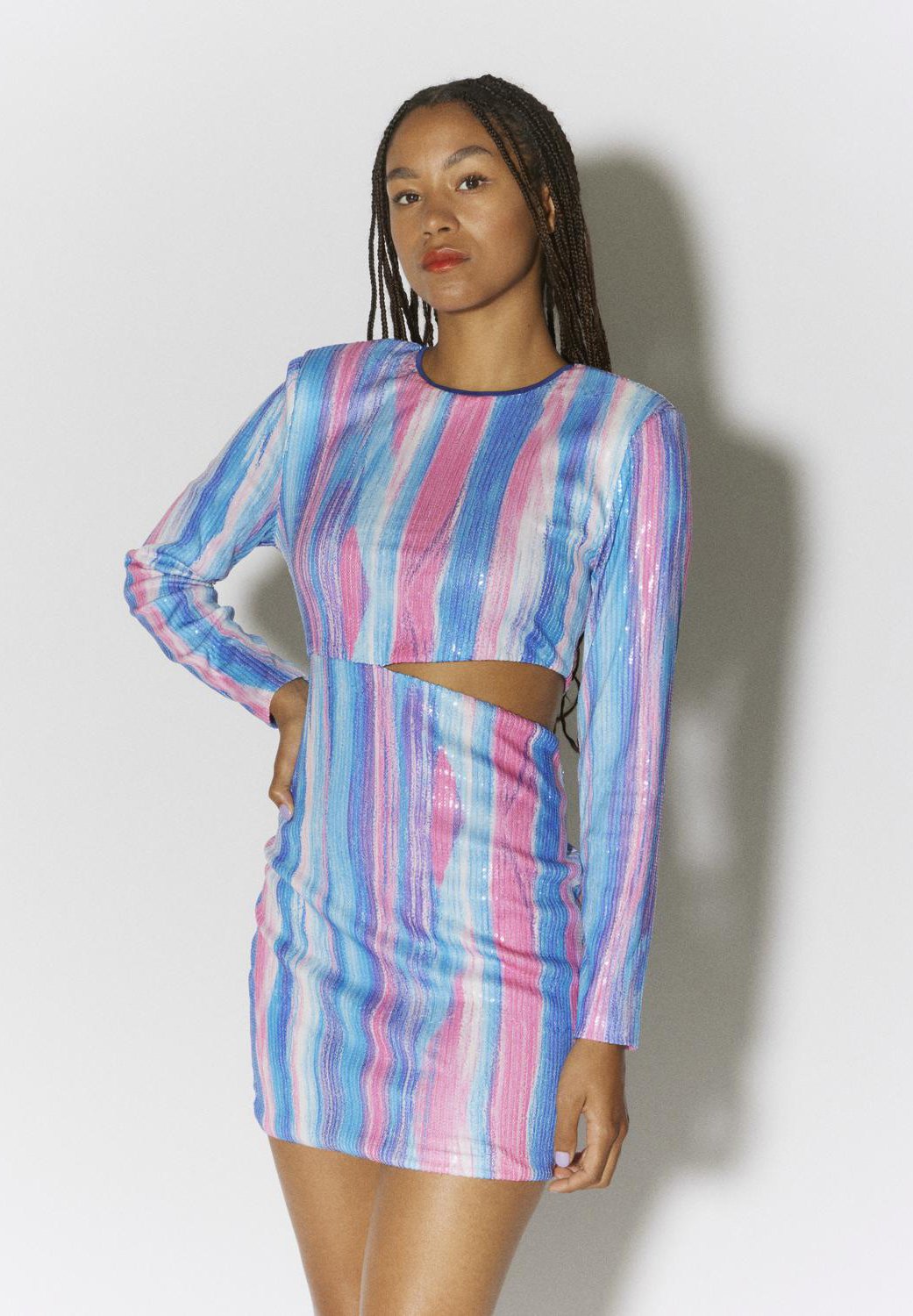 SOMETHINGNEW SEQUIN MINI DRESS