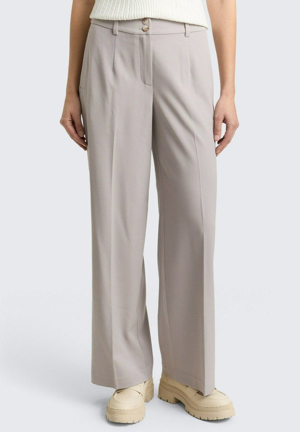 TOM TAILOR TTLEA WIDE - Trousers - dark clouds grey