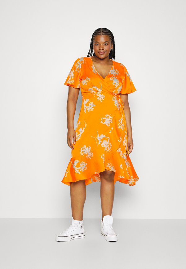 Object Curve OBJISSY PAPAYA MIDI WRAP DRESS CUR