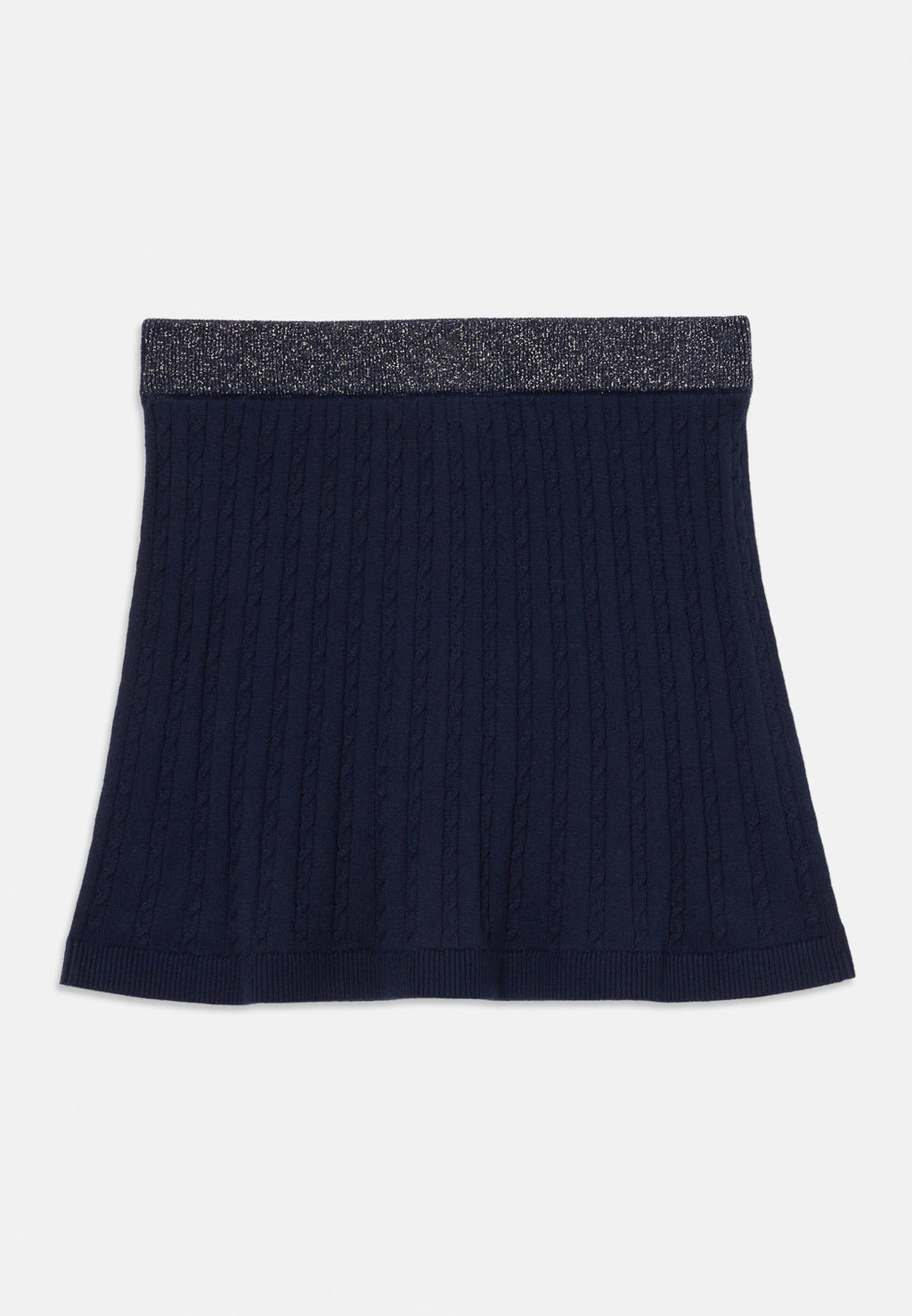 GLITTER WAISTBAND MINI CABLE KNIT SKIRT Media 2