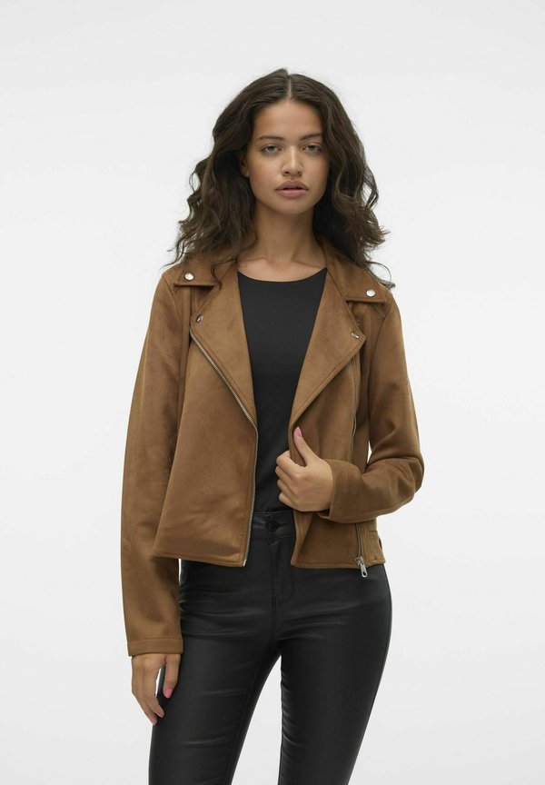Vero Moda JOSE - Faux leather jacket - Brown
