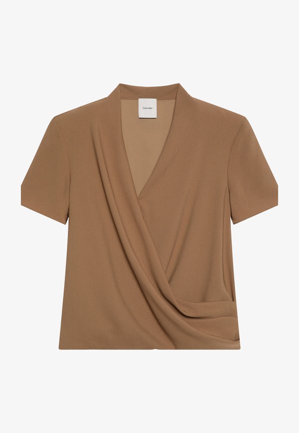 Calvin Klein DRAPED WRAP - Blouse - executive brown