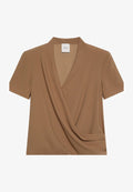 Calvin Klein DRAPED WRAP - Blouse - executive brown
