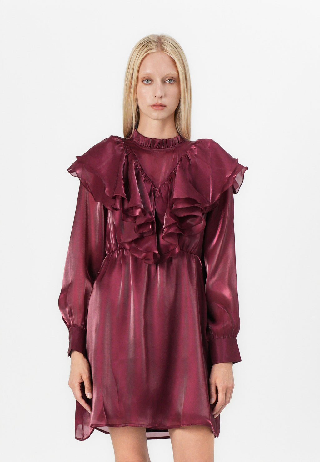YAS YASELOISE SHINY RUFFLE DRESS