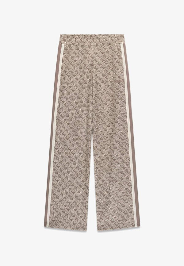 Guess 4G JACQUARD STRAIGHT LEG PANTS - Tracksuit bottoms - mehrfarbig braun