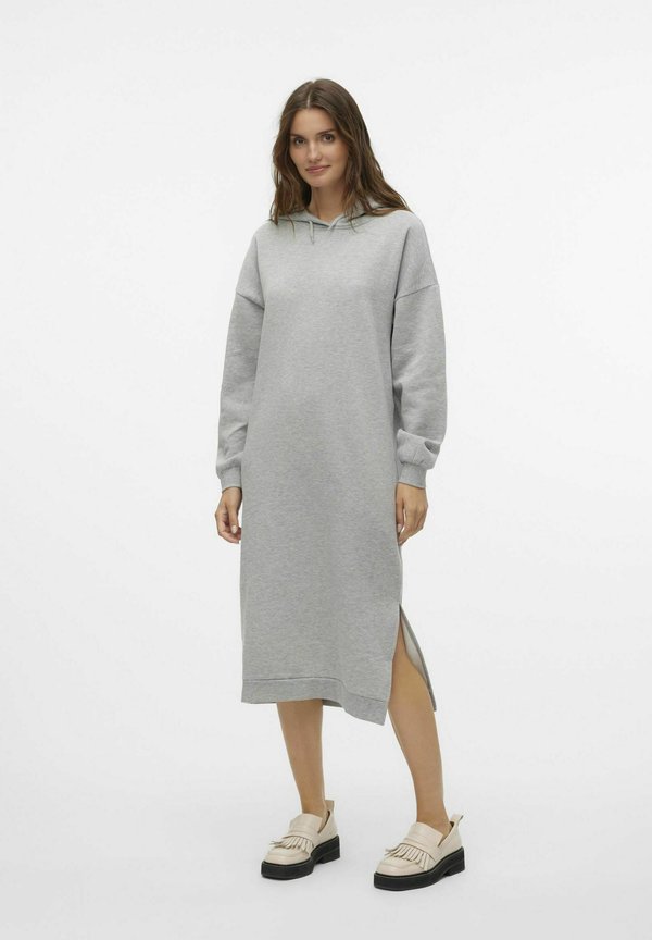 Vero Moda Sweat VMKAMILE Midi - Day dress - light grey melange