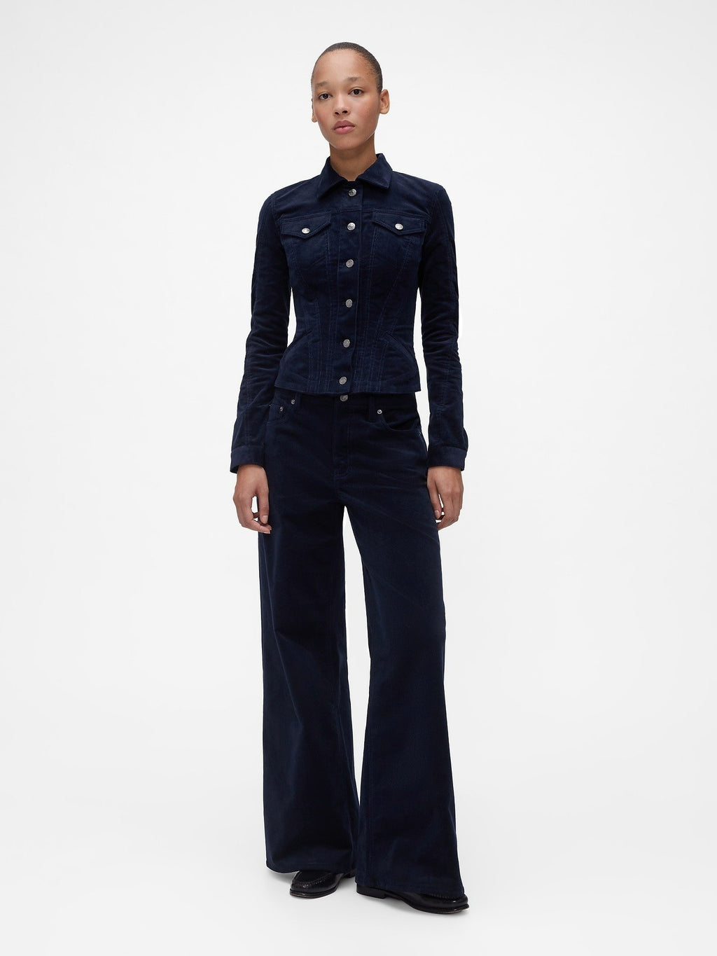 GAP GAPSTUDIO LOW RISE CORDUROY WIDE-LEG PANTS