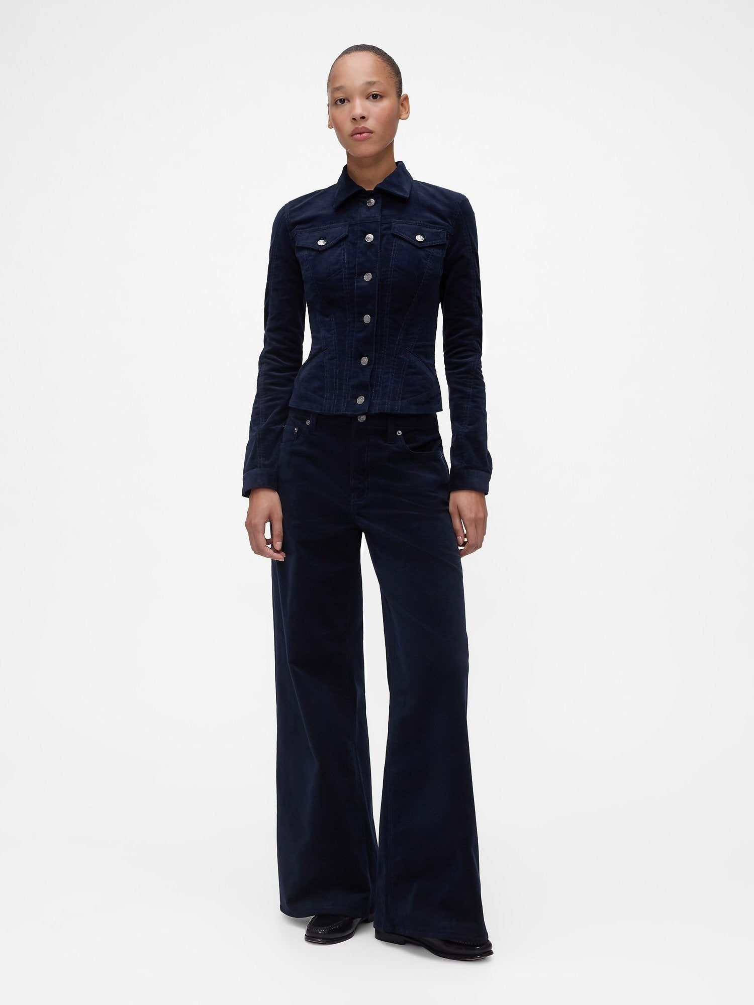 GAP GAPSTUDIO LOW RISE CORDUROY WIDE-LEG PANTS