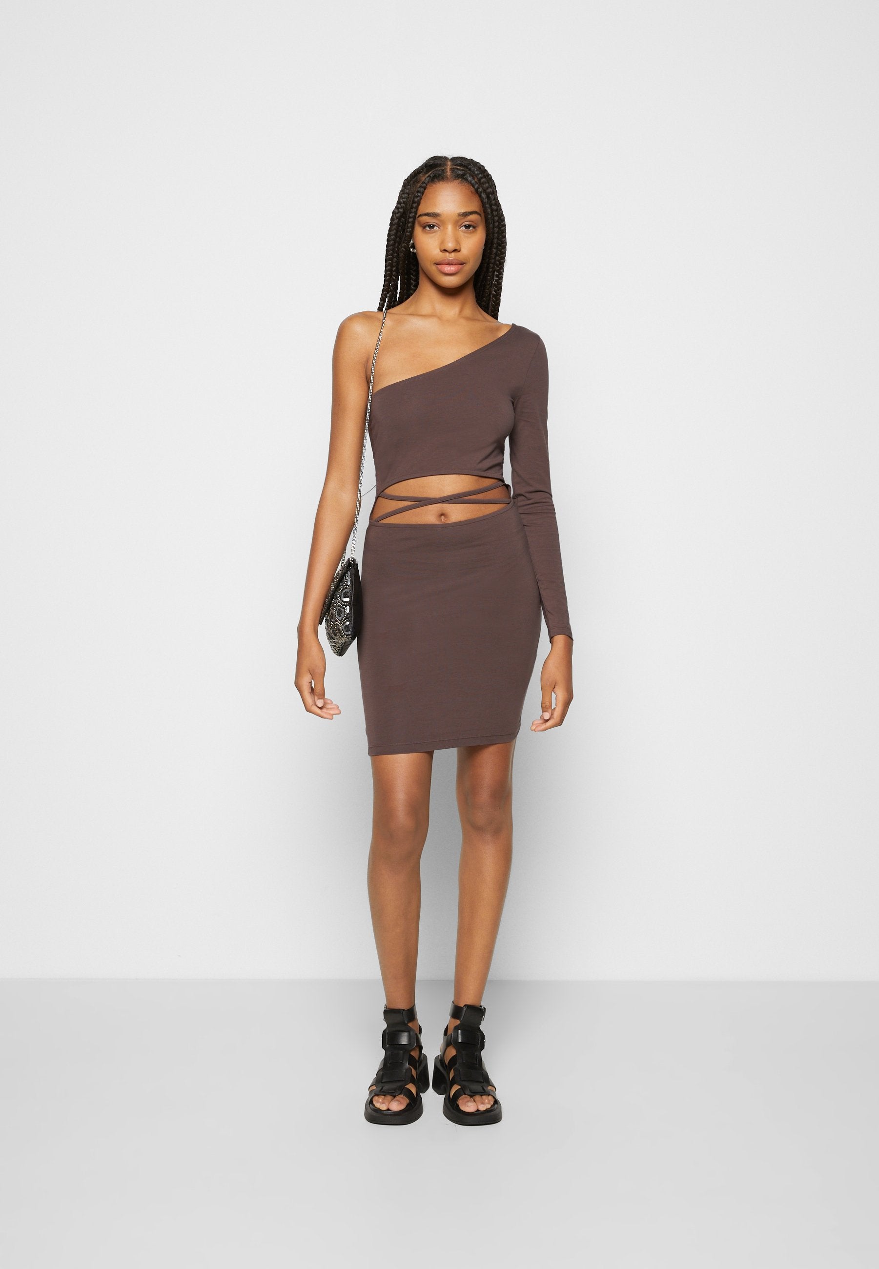 Neon & Nylon NEOLIVELOVE STRING ONESHOULDER DRESS