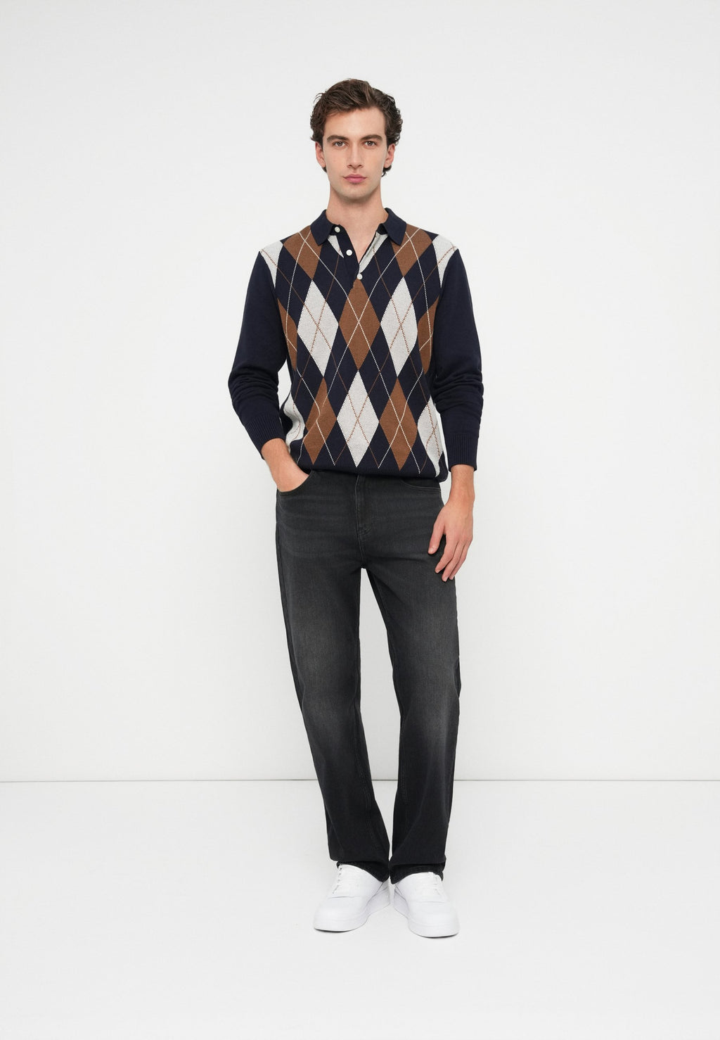 ARGYLE RUGBY COLLAR JUMPER Media 2