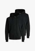 Jack & Jones HOODIE 2ER PACK BRADLEY - Zip-up sweatshirt - schwarz