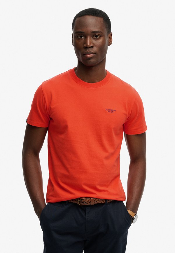 Superdry & Co SUPERDRY ESSENTIAL STACKED LOGO EMBROIDERED T-SHIRT.. - Basic T-shirt - bold orange blue