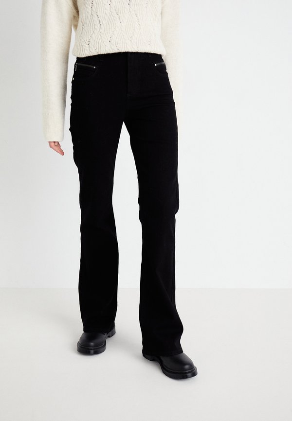 ONLY ONLSANDRA ZIP BOX - Flared Jeans - black