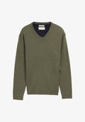 TOM TAILOR PULLOVER V-NECK - Jumper - grün-meliert