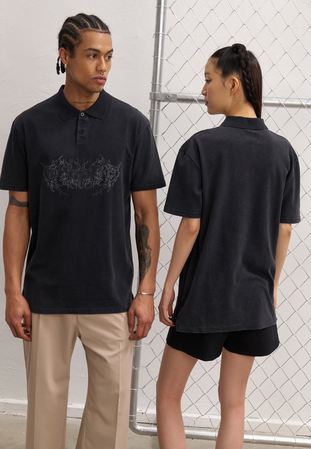 YOURTURN OVERSIZED FIT EMBRO POLO