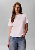 Calvin Klein Jeans CLASSIC SCRIPT TWO TONE TEE - Print T-shirt - bright white