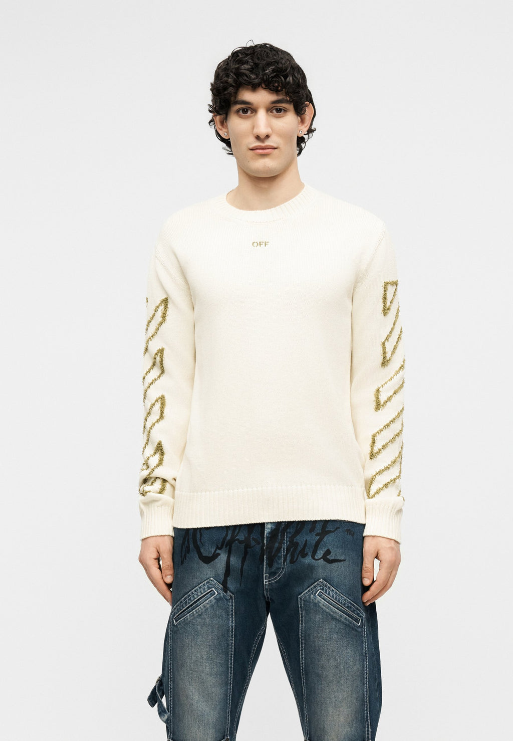 OFF-WHITE DIAG OUTLINE CREW NECK