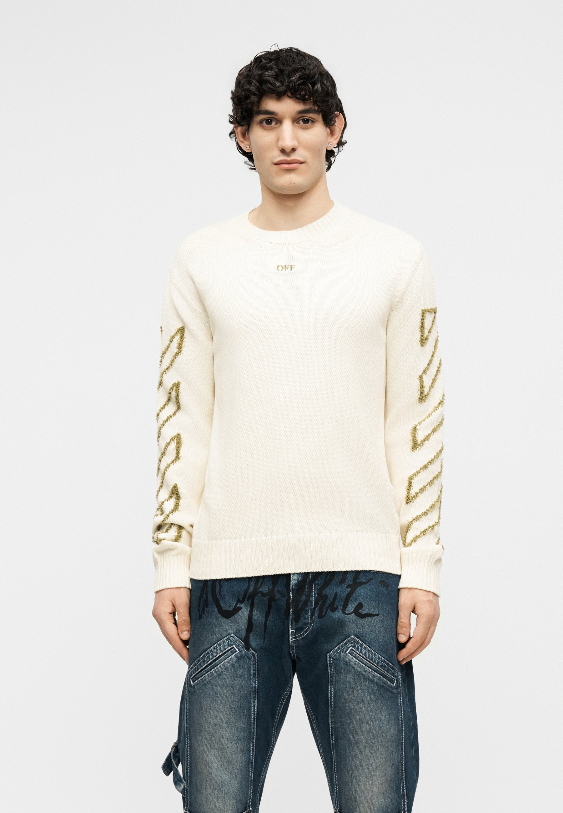 OFF-WHITE DIAG OUTLINE CREW NECK