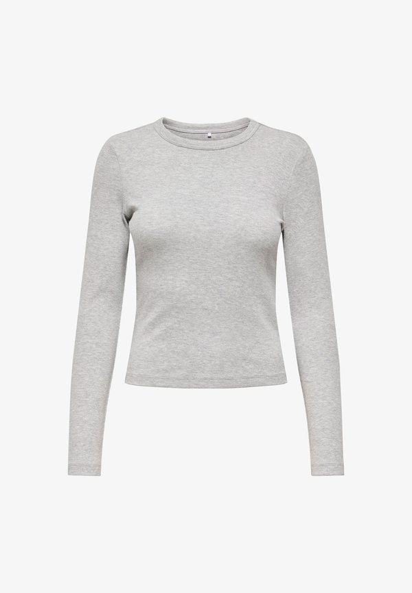 ONLY ONLVAL L/S O-NECK TOP JRS NOOS - Long sleeved top - light grey melange