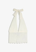 Bershka LACE ASYMMETRIC TOP - Blouse - white