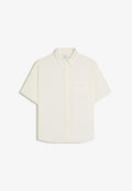 Bershka EMBROIDERED BOXY SHORT SLEEVE SHIRT - Shirt - white