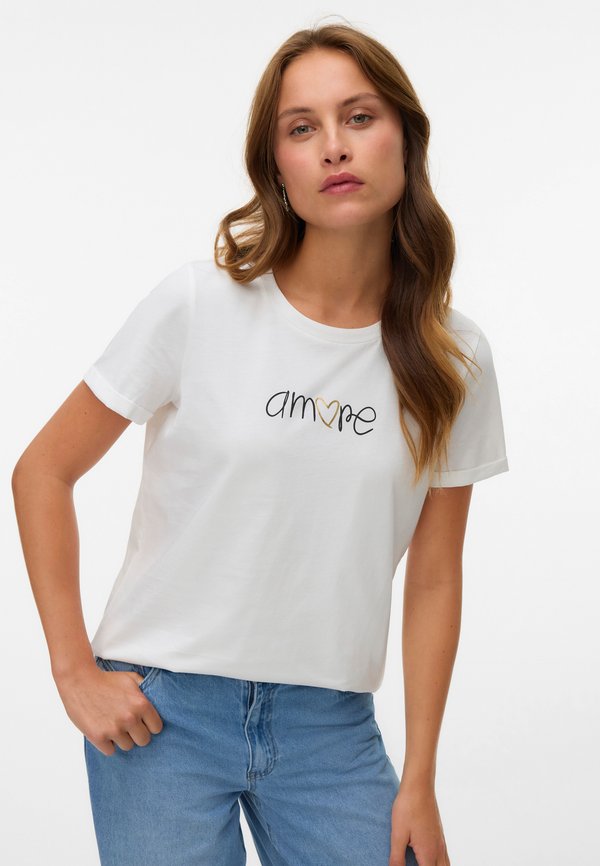 Vero Moda VMIKAMI - Print T-shirt - snow white