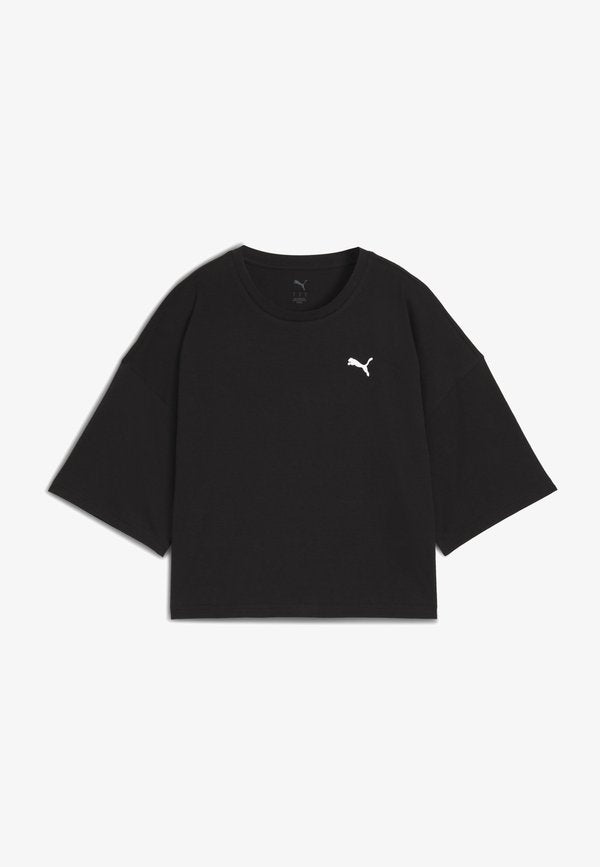 Puma WARDROBE ESS KURZES OVERSIZED-T-SHIRT - Basic T-shirt - black